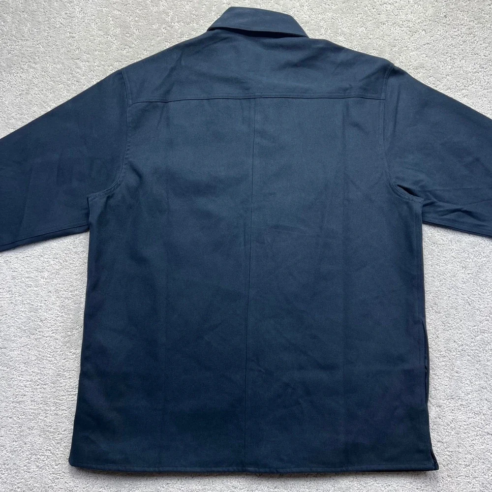 Levis Shirt Jacket Mens L Navy Blue Lined Cotton Chamois Pockets Chore Shacket